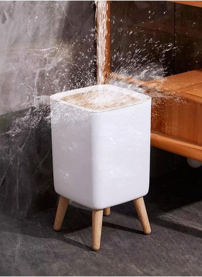 Generic - Trash Can with Automatic Press Lid and Removable Legs, Square Design - Image 1
