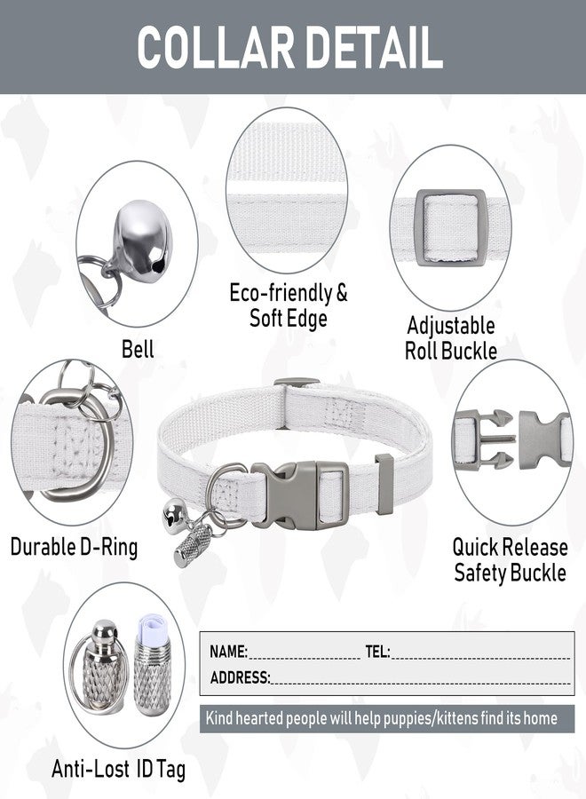 GAMUDA Small Pet Harness Collar and Leash Set, Step in No Chock No Pull Linen Fabric Soft Mesh Dog Vest Harnesses Reflective for Dogs Puppy Cats Kitten Rabbit (White, S) - Image 5