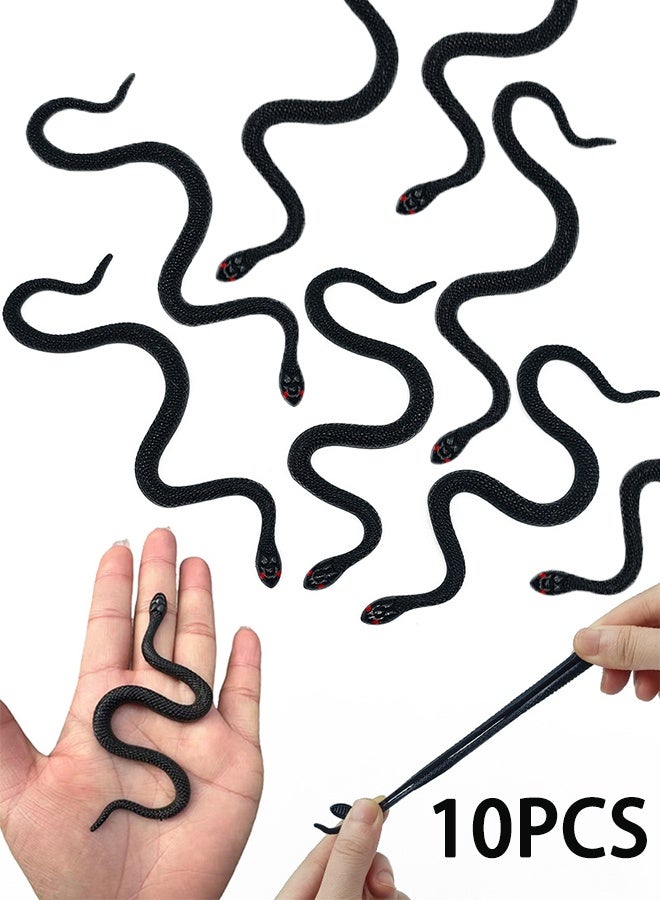 Fake Snake Toys Rubber Simulated Snake Toys 10 Pieces Realistic Snake Toys Prank Gift Party Decoration Garden Props Tricky Funny Toys - Image 1