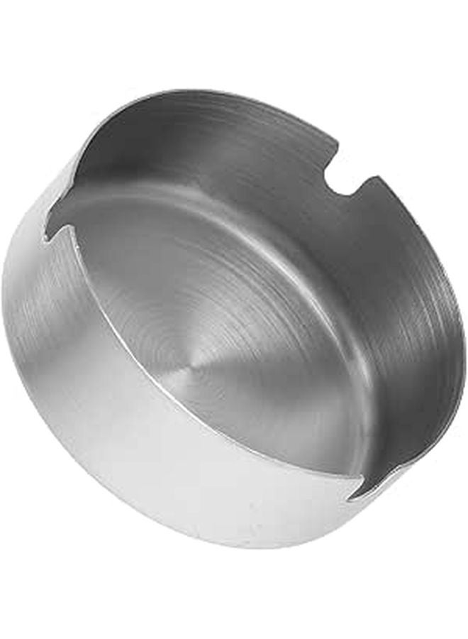 Windproof Stainless Steel Ashtray 8Cm Round Thickened For Indoor Outdoor Tabletop - Image 1