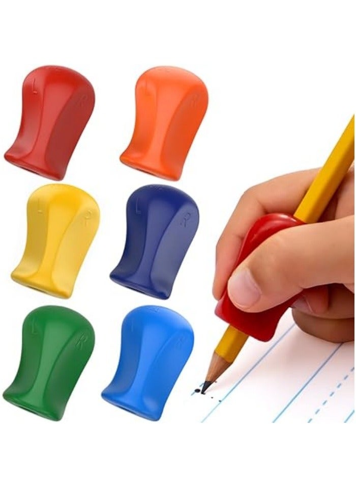 6-Pack Original Pencil Grippers - Ergonomic Writing Aid for Kids/Adults, Left & Right Handed with Comfort Finger Cushions - Improves Pen Holding Posture - Image 1