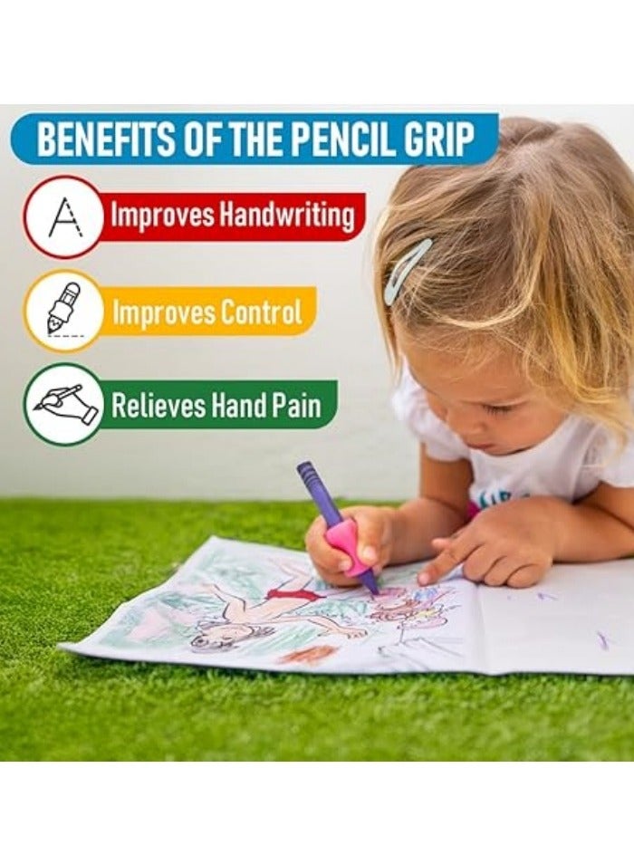 6-Pack Original Pencil Grippers - Ergonomic Writing Aid for Kids/Adults, Left & Right Handed with Comfort Finger Cushions - Improves Pen Holding Posture - Image 2