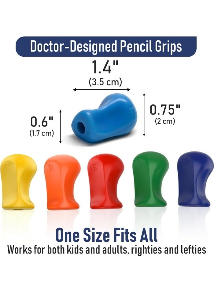 6-Pack Original Pencil Grippers - Ergonomic Writing Aid for Kids/Adults, Left & Right Handed with Comfort Finger Cushions - Improves Pen Holding Posture - Image 5