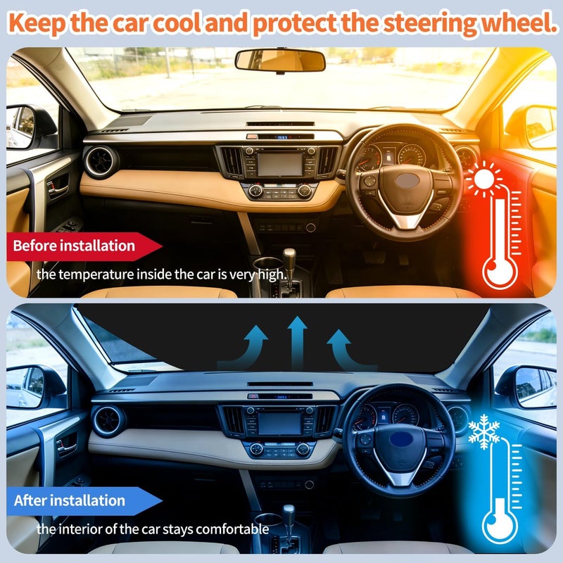 iZoeL Car Windshield Magnetic Snow Cover with Wing Mirror Cover - XL SUV Truck Size 157CM x 126CM - Image 4