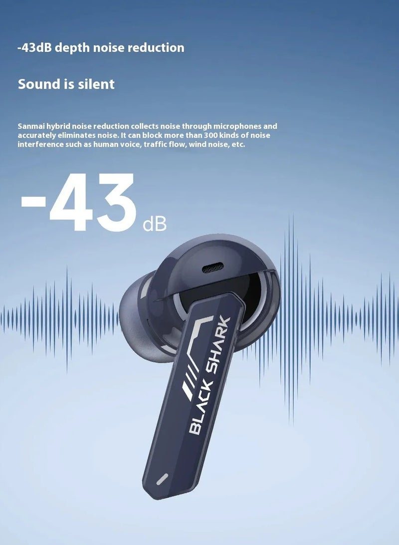 Black Shark Joybuds Plus In-Ear Gaming Headphones Wireless Noise Reduction In Ear Comfortable Earphones For Iphone Music Headsets For Enjoyment Color Electric Silver - Image 5