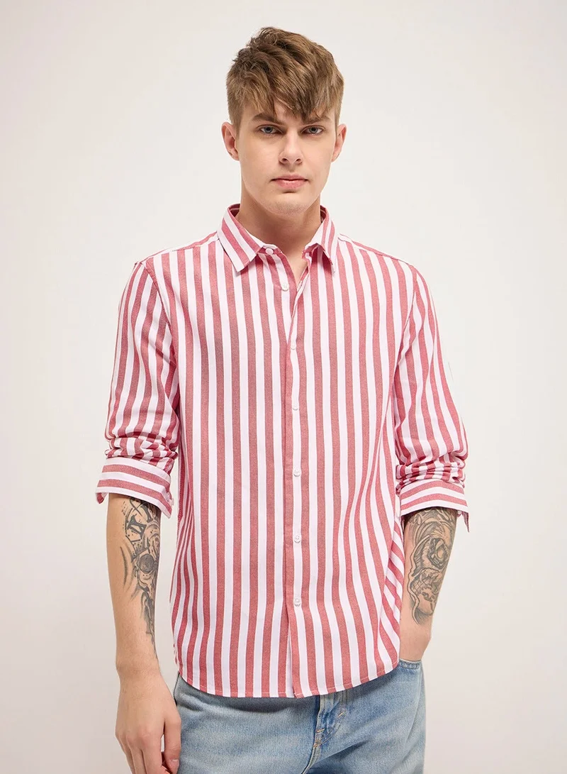 Cotton Shirt for Men | Slim Fit, Long Sleeve, Casual or Formal Button-Down | Soft, Breathable Fabric for Work, Everyday, & All-Season Wear in Stylish