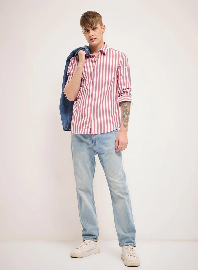 THE BEAR HOUSE  Cotton Shirt for Men | Slim Fit, Long Sleeve, Casual or Formal Button-Down | Soft, Breathable Fabric for Work, Everyday, & All-Season Wear in Stylish for Men | Best Price UAE