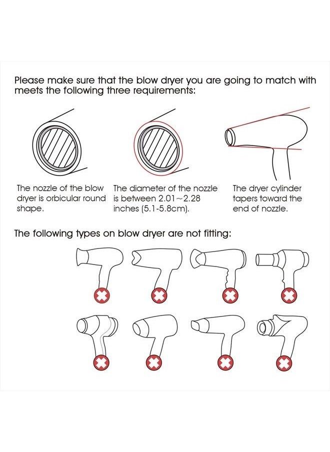 Segbeauty - Blower Dryer Comb Attachment, Hair Dryer Concentrator with Brush Attachments for 1.57-1.97" Nozzle, Professional Salon Hairdressing Styling Tool for Straightening Wavy Natural Curly Hair - Image 1