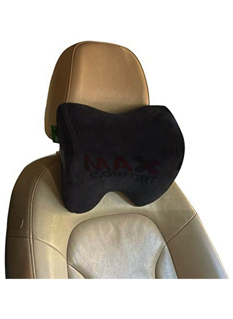Max Comfort A medical headrest for the car, high-quality American memory foam, with a comfortable neck and a soft touch, black  - Image 2