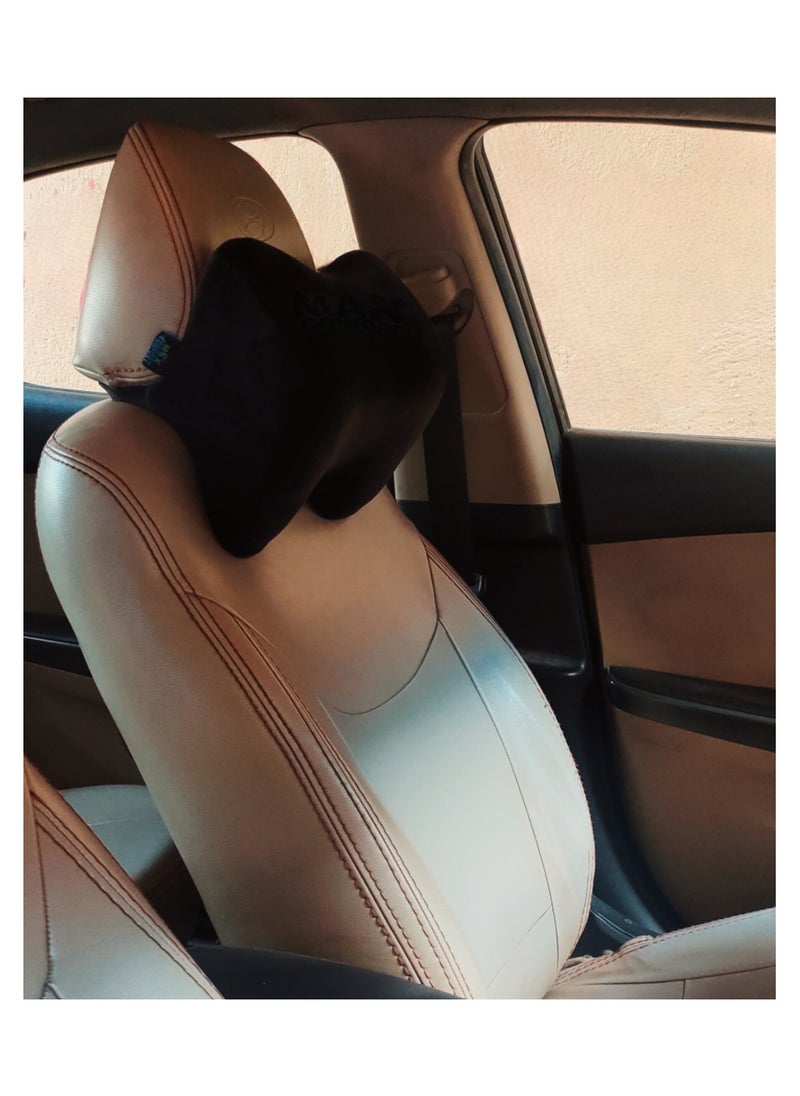 Max Comfort A medical headrest for the car, high-quality American memory foam, with a comfortable neck and a soft touch, black  - Image 4