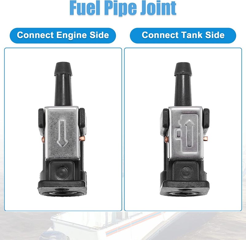 Male&Female Fuel Line Connector Fit for Outboard Motor Engine 6mm 1/4 ‘’ - Image 2