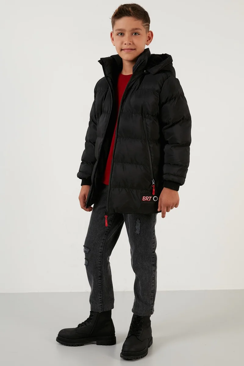 Lela Plush Lined Removable Hooded Puffer Coat Boy's COAT 5763038