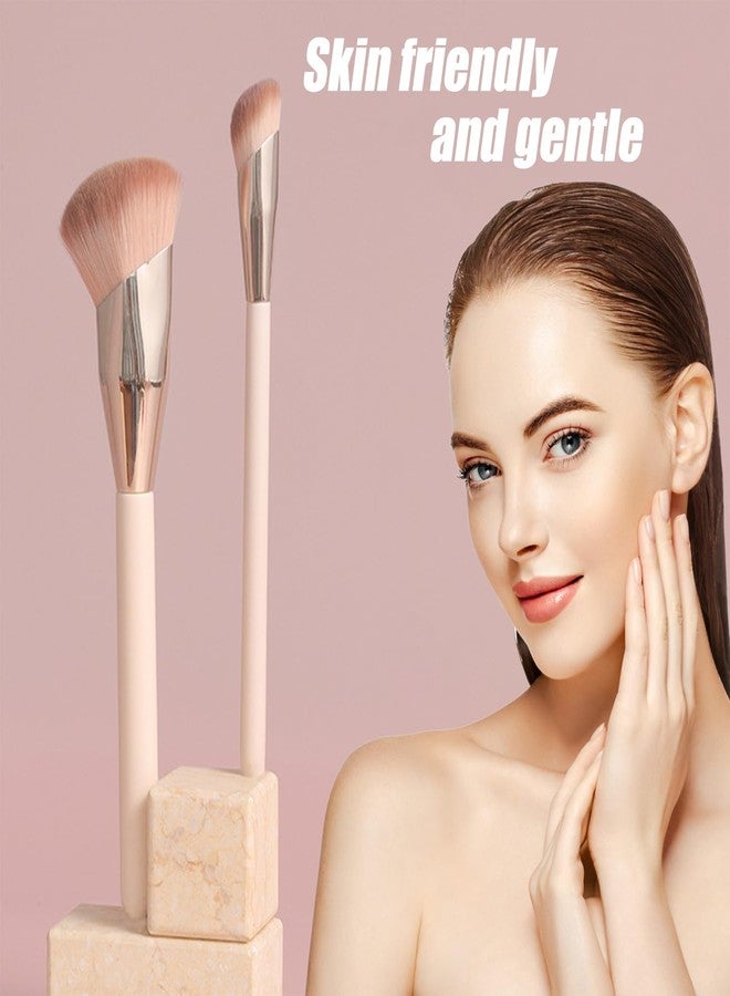 NUDFSY 2 Pcs Foundation Brushes for Makeup Foundation Brush, Makeup Brush, Brush Set for Blending Liquid Powder BB Cream - Image 5