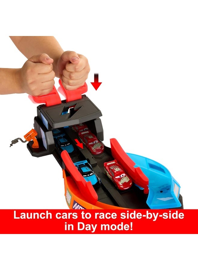 Disney مجموعة لعب سباق ديزني بيكسار سيارات الإطلاق والتقاطع المتوهجة (92.7 × 24.8 × 16 سم) - Image 2