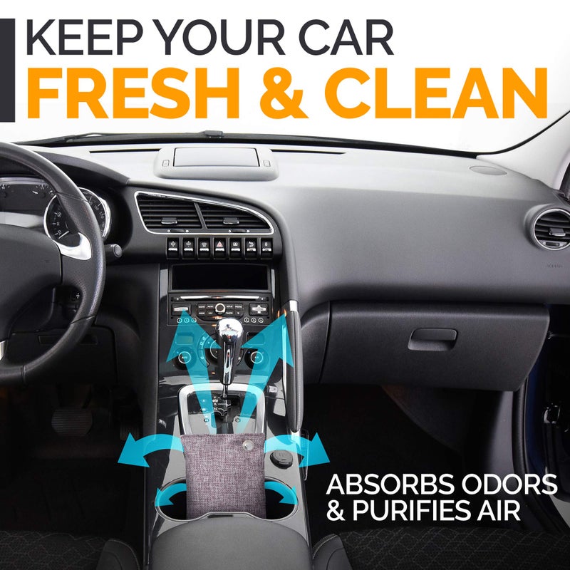 Vergali Activated Charcoal Odor Absorber 10x3.5oz w Hooks. Nature Fresh Bamboo Charcoal Air Purifying Bag Home Closet Air Freshener Deodorizer Odor Eliminator - Image 5