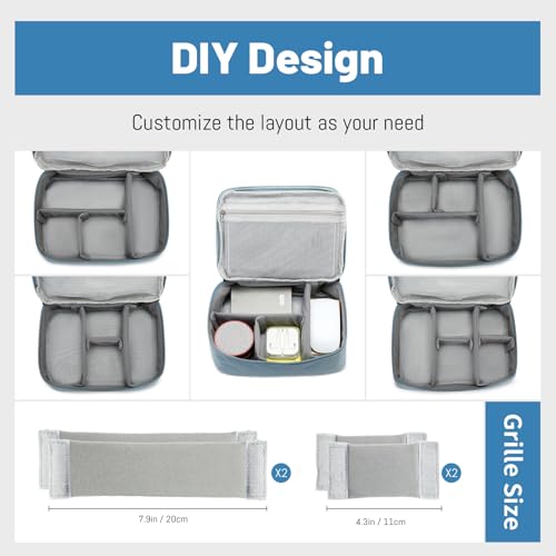 Lanola Travel Cable Organizer Bag, Electronic Accessories Case Portable Double Layer Cable Storage Bag for Cord,phone,Charger, Flash Drive,SD Card,Phone,Power Bank,Personal Items - Grey - Image 4