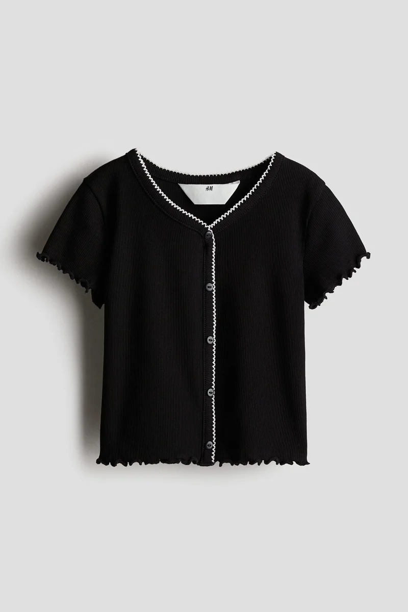 H&M Ribbed cotton t-shirt