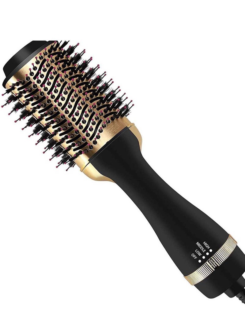 ZEPONOVA Hair Dryer Brush, Blow Dryer Brush,Hot Air Brush Comb for Drying Straightening Curling Volumizing Hair Gold/Black - Image 1