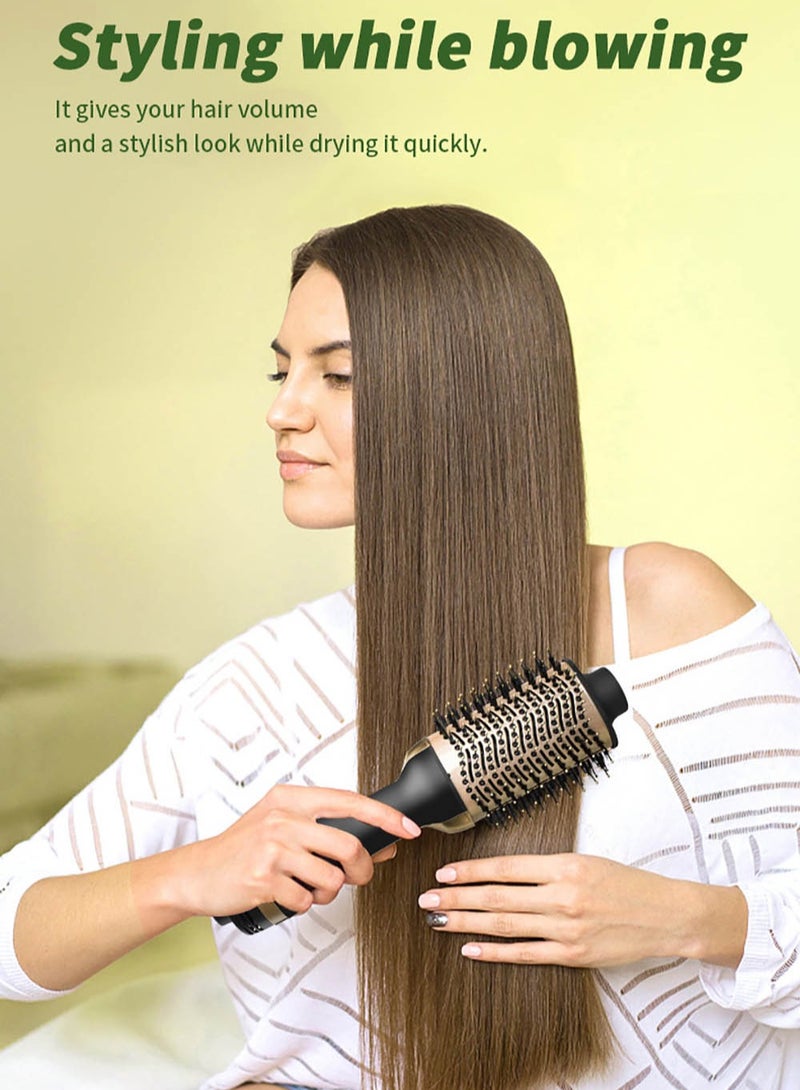 ZEPONOVA Hair Dryer Brush, Blow Dryer Brush,Hot Air Brush Comb for Drying Straightening Curling Volumizing Hair Gold/Black - Image 3