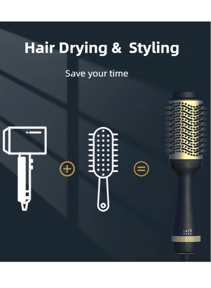 ZEPONOVA Hair Dryer Brush, Blow Dryer Brush,Hot Air Brush Comb for Drying Straightening Curling Volumizing Hair Gold/Black - Image 2