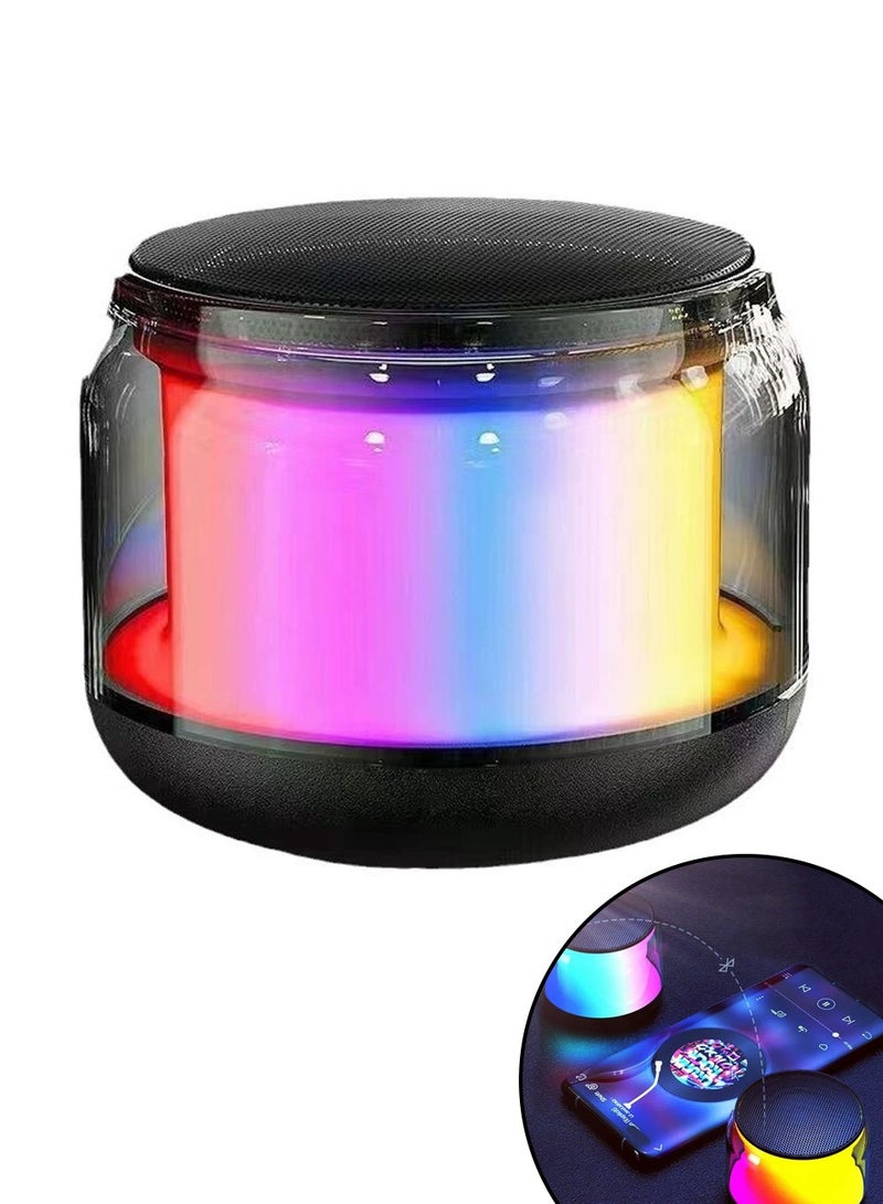 Portable Wireless Speaker, Powerful HD Stereo Speaker with TWS, Retro LED Light Show, 4H Playtime, USB Media Port, TF Card Slot and 3.5mm Port for Bluetooth Enabled Devices, Glitz Black - Image 1