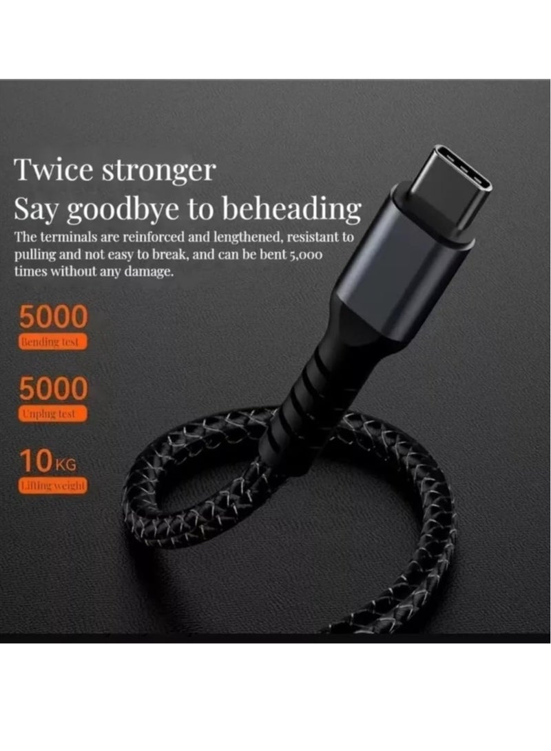 كابل شحن متعدد 3 في 1 - 1.2 متر كابل نايلون مضفر للشحن السريع - Image 3