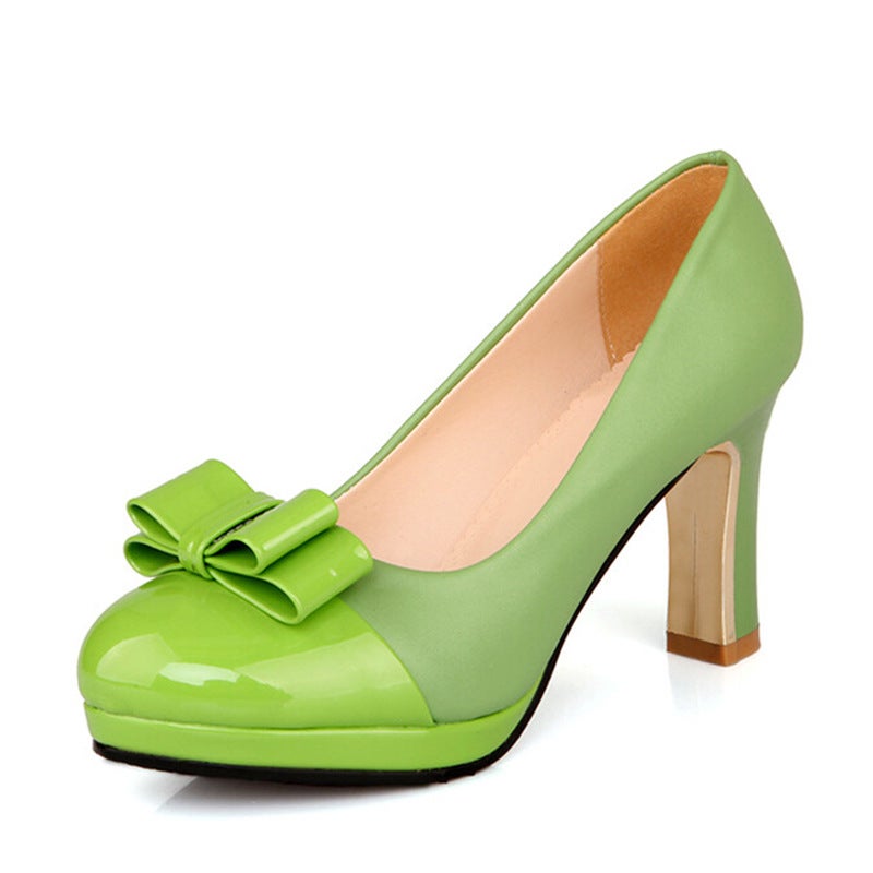 Women'S Large Size Bow Toe High Heel Shoes 316 - Image 2