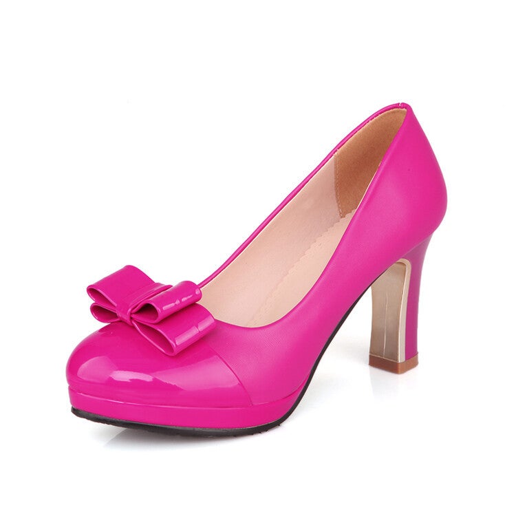 Women'S Large Size Bow Toe High Heel Shoes 316 - Image 3