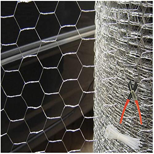 SAI PRASEEDA Chicken Poultry Wire Garden Fencing Iron Net Anti Bird 27Inches/40 Feets Netting Uv Stablized With 6 Months Guarantee Free 1 Cutter,100 Pvc Wire Tags, White - Image 1