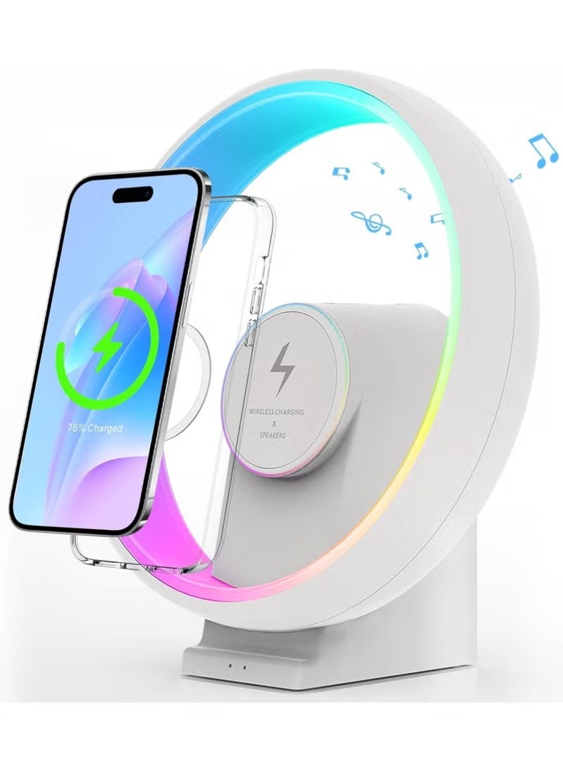 PX-02 Wireless Charging Light Up Bluetooth Speaker Wireless Phone Charger Atmosphere Lamp Night Light Lamp - Image 3