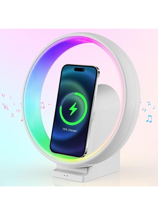 PX-02 Wireless Charging Light Up Bluetooth Speaker Wireless Phone Charger Atmosphere Lamp Night Light Lamp - Image 2