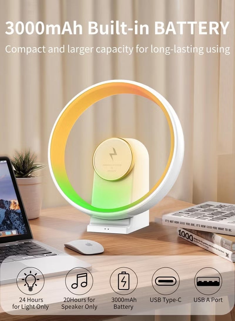 PX-02 Wireless Charging Light Up Bluetooth Speaker Wireless Phone Charger Atmosphere Lamp Night Light Lamp - Image 4