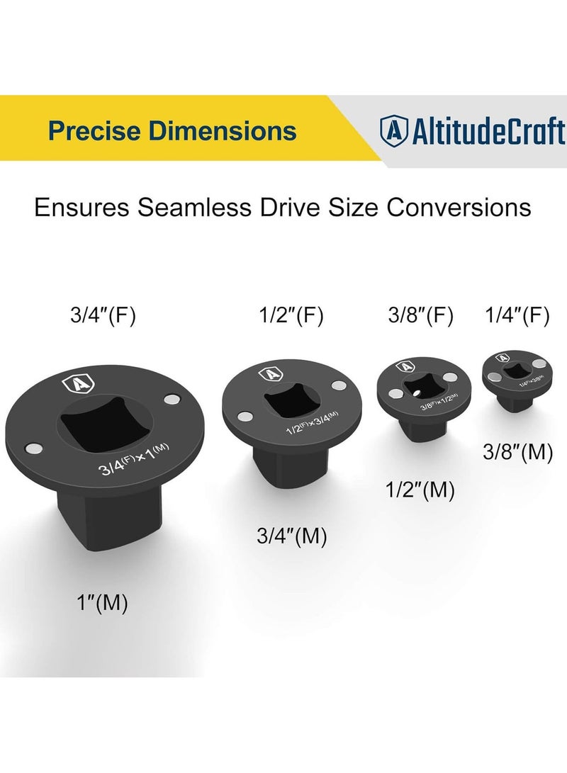 general 4-Piece Drive Ratchet Adapter Set - Low Profile Impact Socket Adapters CR-Mo Steel Universal Conversion Kit Ideal for Automotive Repair & DIY Projects - Image 5
