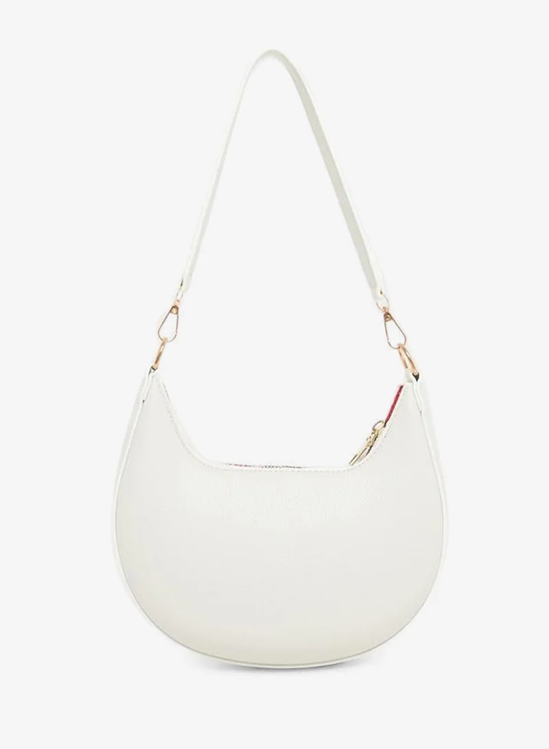 Styli Styli White Half Moon Shoulder Bag with Detachable Strap