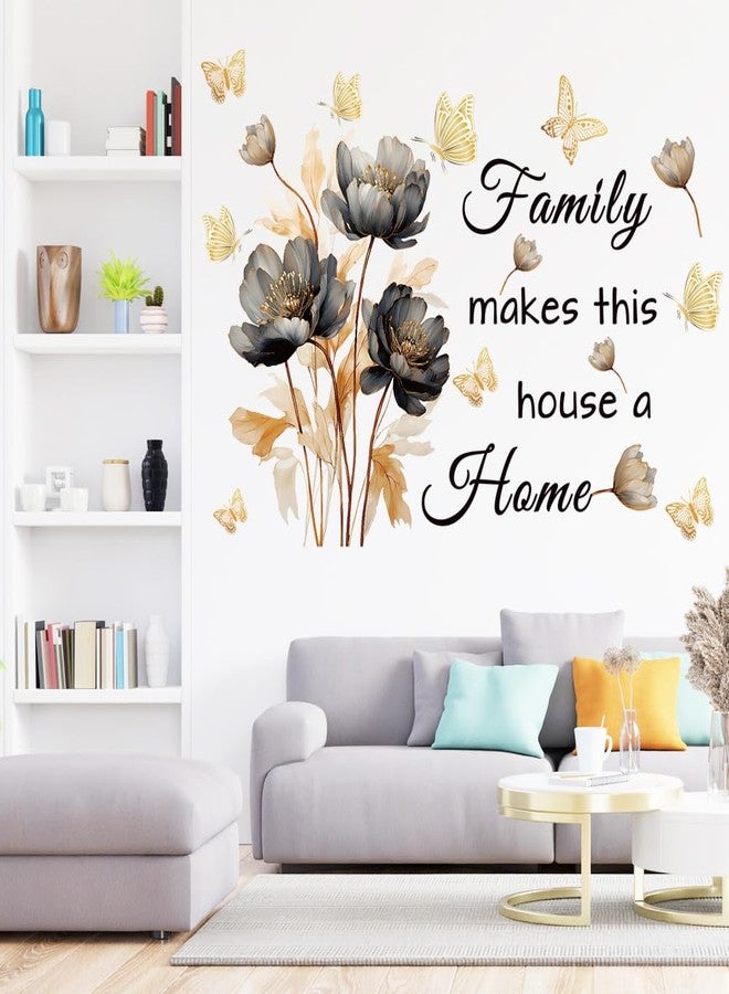Datesno Gold Family Wall Decals Inspirational Wall Quotes Wall Stickers Family Make This House a Home Removable Peel and Stick for Home Decor (Golden Black) - Image 5