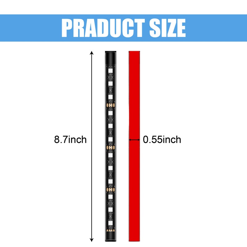 UHANBUT Car LED Strip Light, 24 LED RGB Neon Auto Interior Atmosphere Lights, 12V USB Port Under Dash Ambient Night Light, Universal Decorative Lamp Accessory for Car Truck (Red, USB) - Image 2