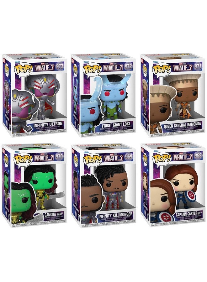 Funko Funko Pop! Marvel: What If...? Set - 6 Figure Set: Infinity Ultron, Frost Giant Loki, Queen General Ramonda, Gamora with Blade of Thanos, Infinity Killmonger Reaching, and Captain Carter Stealth Suit  - Image 2
