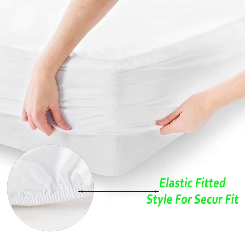 CHICERY CHICERY Ultar Soft Water Proof Dustproof Terry Cotton Mattress Protector Single Size Brown Single48X78  - Image 5