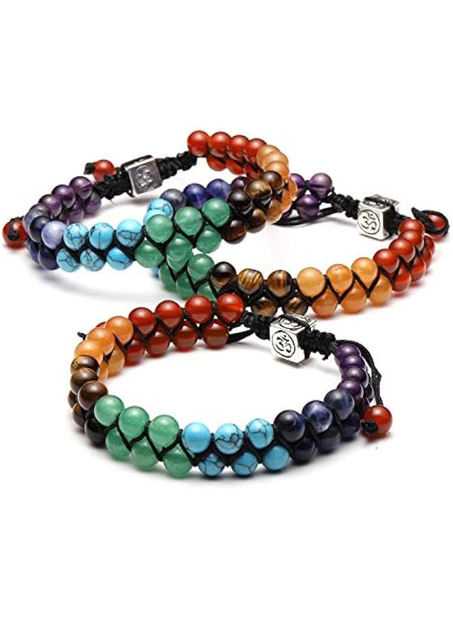 Arabest Bead Chakra Bracelet 7 Chakras Healing Crystals Bracelet Yoga Stone Beads Bracelets Meditation Relax Anxiety Bangle for Womens Mens - Image 4