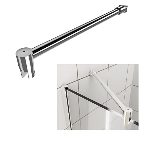 HTLOTUS Shower Door Support Bar 142 Telescopic Arm for 516 to 12 Thick Glass Fixed Frameless Shower Glass Panel Polished Silver - Image 1