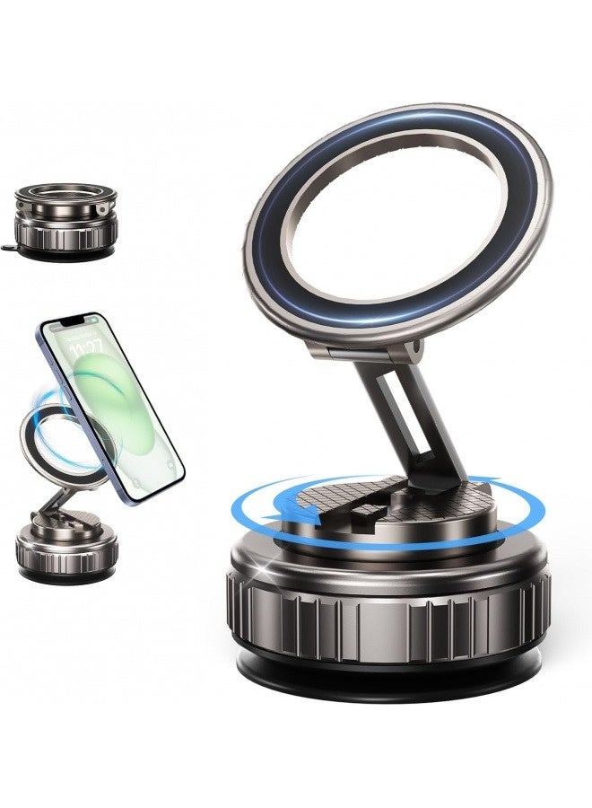 Magnetic Phone Holder Car and Desk Mount, 360° Rotation Adjustable Dashboard Windshield Phone Stand Compatible with iPhone 12-16 Pro Max/Samsung Galaxy S21-S24 Ultra/All Smartphones, Hands-Free u0026 Heat Resistant Car Accessories (Black) - Image 1