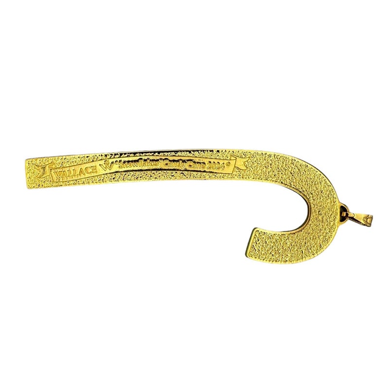 Wallace 2024 Gold Plated and Enameled Candy Cane Ornament 44th Edition - Image 4