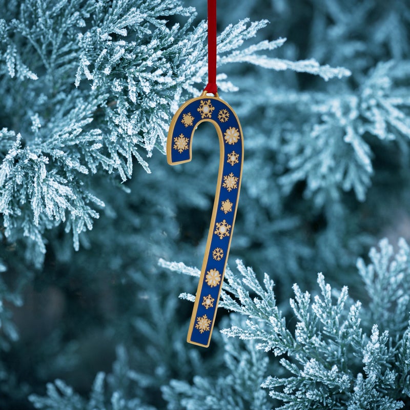 Wallace 2024 Gold Plated and Enameled Candy Cane Ornament 44th Edition - Image 3