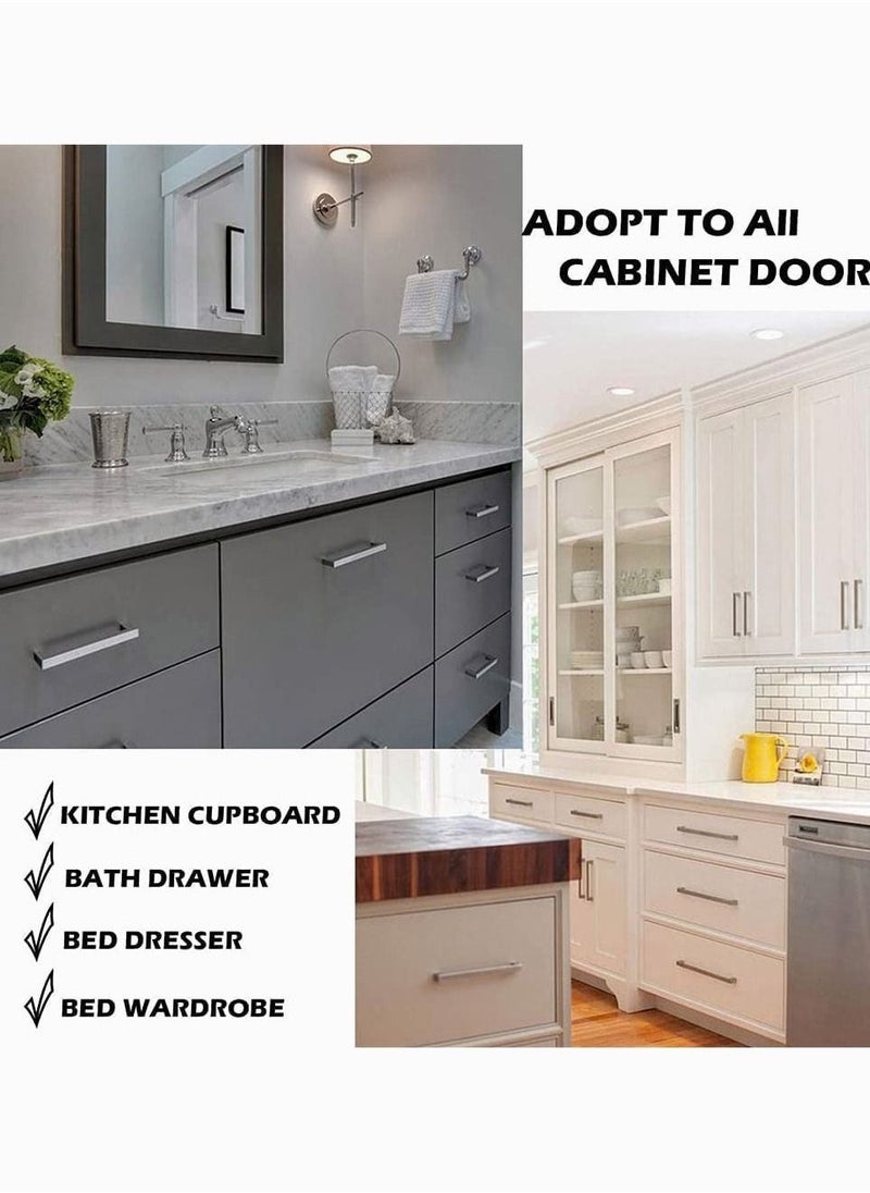 مقابض من الفولاذ المقاوم للصدأ، عبوة 3 قطع بطول 5 بوصات لمقابض خزائن المطبخ، مقابض سحب مجوفة من الفولاذ المقاوم للصدأ، مقابض مربعة للخزائن مصقولة - Image 3