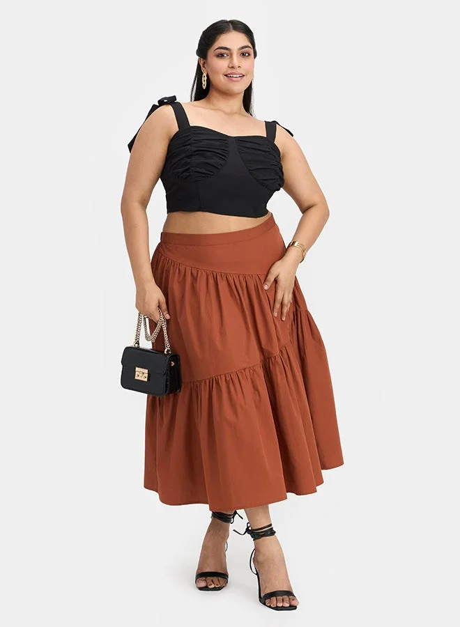 Virgio VIRGIO Crepe Stretch Bow Strap Bustier Top