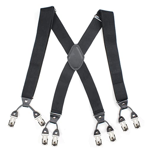 Peluche Novelist Charmer Black X Back 8 Clips Suspender (Strap Width- 3.5cm) - Image 5