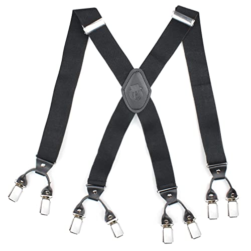 Peluche Novelist Charmer Black X Back 8 Clips Suspender (Strap Width- 3.5cm) - Image 1