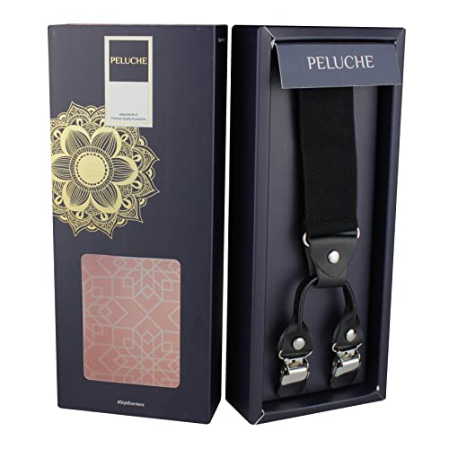 Peluche Novelist Charmer Black X Back 8 Clips Suspender (Strap Width- 3.5cm) - Image 3