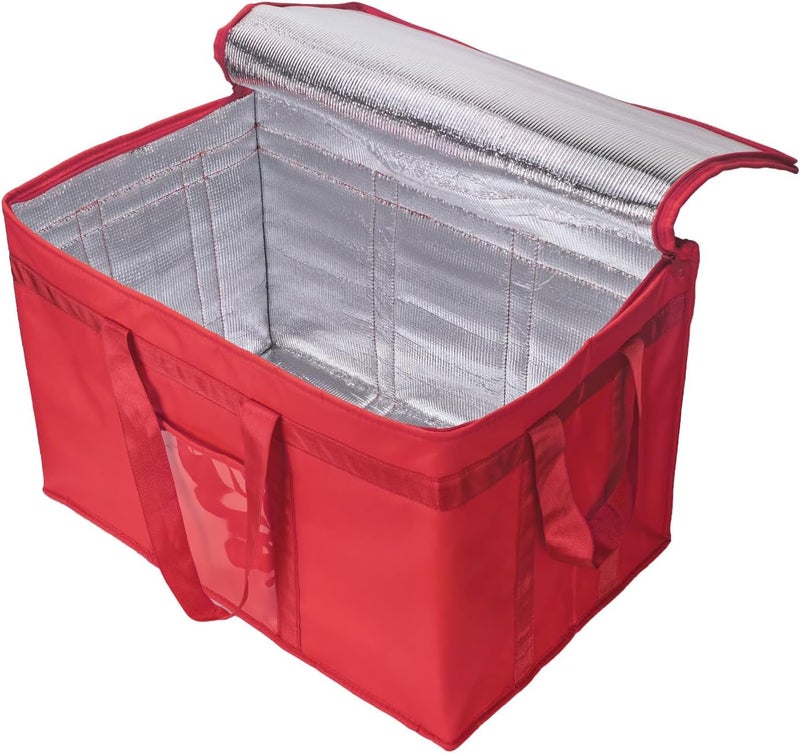 Yalin XXXL Large Insulated Cooler Bag, Styrofoam Cooler of Keep Food Hot or Cold, Reusable Double Zipper Food Delivery Bag for Grocery Shopping, 23" W x 15" H x 14" D (Red, 3XL) - Image 2