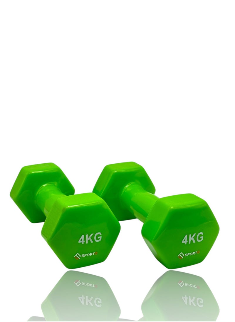 SportQ SportQ Dumbbells - 4 kg x 2, Non-slip Dumbbells for Men, Fitness Equipment for Home Gym and Strength Training  - Image 2